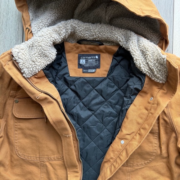 Carhartt Women's Brown Utility Jacket with Hood - Picture 4 of 9